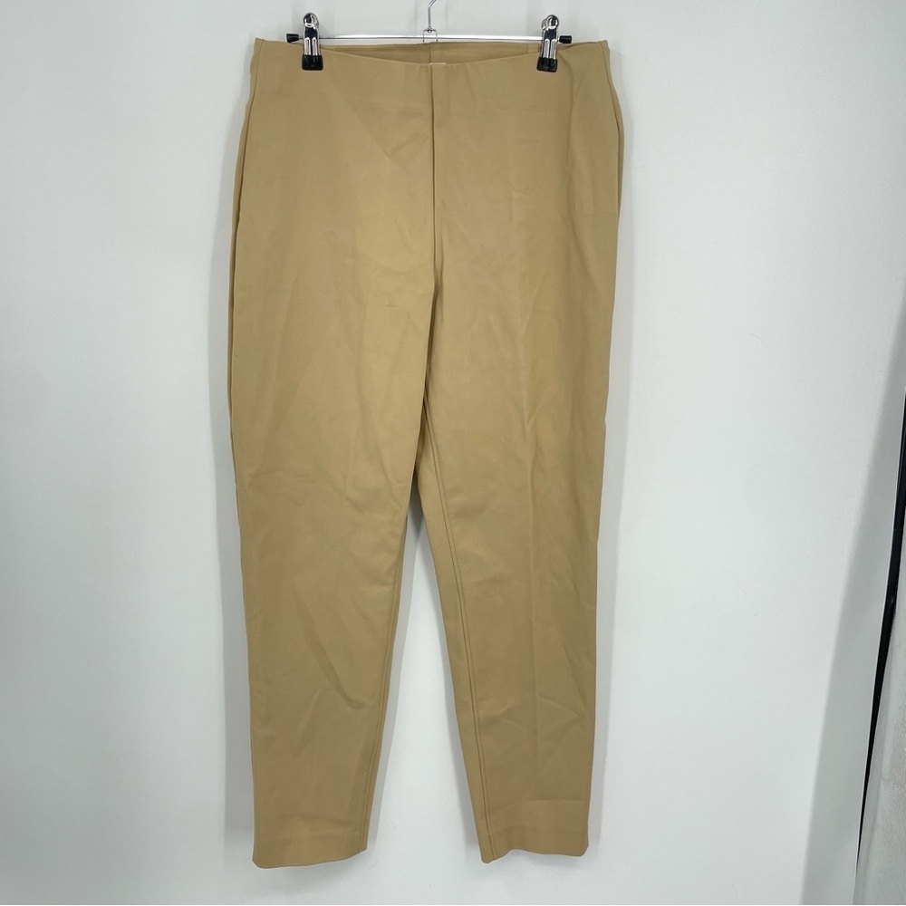 ECRU Springfield Camel Tribeca Stretch Slim Pant Pull On Welt Pockets Size 14